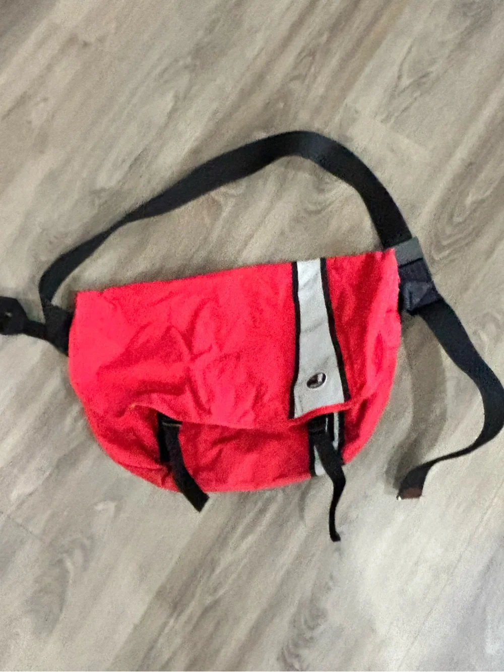 Vintage BAGMAN Red Black Reflective Waist Bag Messenger Bag 19” X 13” X 7”